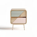 Wooden bedside table with three drawers in pastel colors 50 x 40 x 60cm