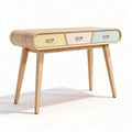 Wooden console table with three drawers in pastel colors 120 x 40 x 75cm