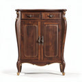 Wooden cabinet with two drawers and double doors in dark brown finish 60 x 40 x 80cm