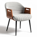 Upholstered armchair with wooden accents and metal legs 75 x 65 x 80cm